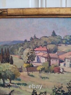 Michel VILALTA (1871-1942) Provençal farmhouse oil on panel in a gilded wooden frame