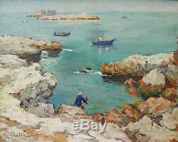Michel Vilalta Painting Landscape Marseille Endoume Island Degaby Manousque Swimming