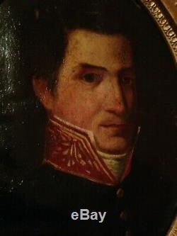 Military Empire Portrait, Early Nineteenth Era, Oil On Canvas Nailed To Wood