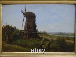 Mill in Holland. Auguste ANASTASI (1820-1889). French painter Barbizon school