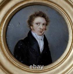 Miniature Portrait Of A Man, Early 19th Century, Oil On Wood