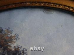 Miniature XIX Representing a Scene by the Water Wooden Frame and Brass