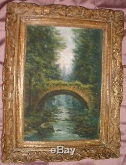 Montparnasse Vintage Wooden Frame Carved & Table Oil On Canvas Format 10p