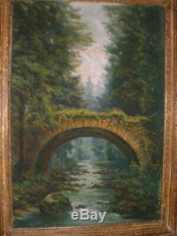 Montparnasse Vintage Wooden Frame Carved & Table Oil On Canvas Format 10p