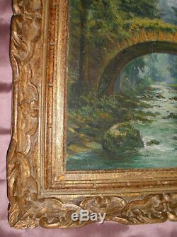 Montparnasse Vintage Wooden Frame Carved & Table Oil On Canvas Format 10p