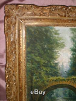 Montparnasse Vintage Wooden Frame Carved & Table Oil On Canvas Format 10p