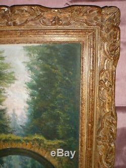 Montparnasse Vintage Wooden Frame Carved & Table Oil On Canvas Format 10p