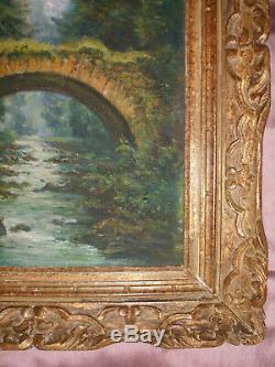 Montparnasse Vintage Wooden Frame Carved & Table Oil On Canvas Format 10p