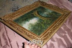 Montparnasse Vintage Wooden Frame Carved & Table Oil On Canvas Format 10p