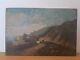 Mountain Landscape, Oil On Wood, Signed, 19th Century