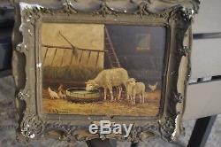 N ° 1 Of A Pair Of Painting School Barbizon 19 ° Century The Sheep A De Buncey