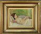 Naked Of A Woman. Alexander Siches. Oil On Table. Twentieth Century