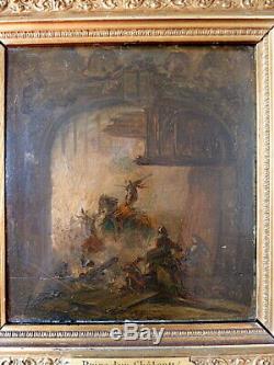 Nicaise Keyser Painter Of Belgian Romantic Battle Scene Taken From A Castle XIX