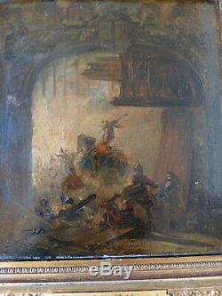 Nicaise Keyser Painter Of Belgian Romantic Battle Scene Taken From A Castle XIX