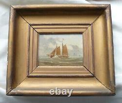 Nineteenth Century Marine Painting of a Boat Pilot in Ostend, Belgium, Oil on Wood