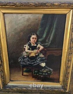 Nineteenth Century Painting Oil on Panel Signed C. Perreau and Dated 1890