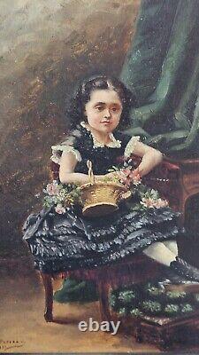 Nineteenth Century Painting Oil on Panel Signed C. Perreau and Dated 1890