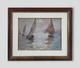 Nocturnal Marine Scene With Sailing Boats Original Signed Oil Painting