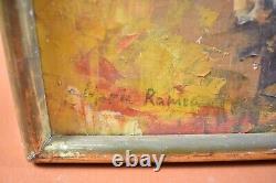 Non-figurative Painting Oil on Canvas 1970 Wood Fires Marie Rameau