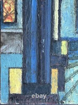 Notre-Dame de Paris Original Vintage Oil Painting Interior Scene, Signed