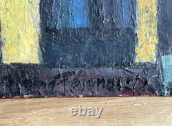Notre-Dame de Paris Original Vintage Oil Painting Interior Scene, Signed