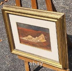 Nude Woman Painting in Oil on Wood Panel