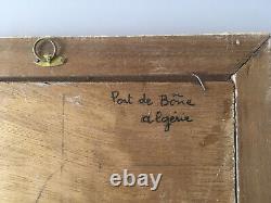 OIL ON WOOD NORTH AFRICA ORIENTALIST ALGERIA PORT OF BÔNE signed Mennella
