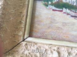 OIL ON WOOD NORTH AFRICA ORIENTALIST ALGERIA PORT OF BÔNE signed Mennella
