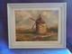 Oil Painting On Wood Landscape With Windmill Signed Around 1940