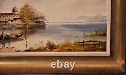 Oil Landscape Painting On Wood Signed