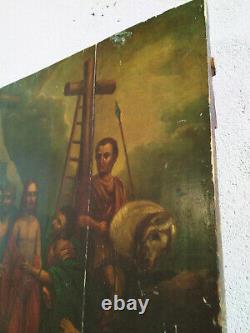 Oil On Board 19th Religious Scene