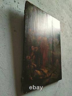 Oil On Board 19th Religious Scene