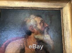 Oil On Canvas 18 Eme Wood Frame Dore 19 Eme