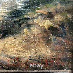 Oil On Canvas By Emile Bujon The Trumpet 19 Eme Century Frame Wood Dore No. 1