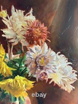 Oil On Canvas Early 20th, Sublime Bouquet Of Flowers Signed By K. Itier