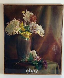Oil On Canvas Early 20th, Sublime Bouquet Of Flowers Signed By K. Itier