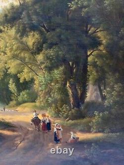 Oil On Canvas Ecole Francaise XVIII Debut Xixeme Sous Bois A4127