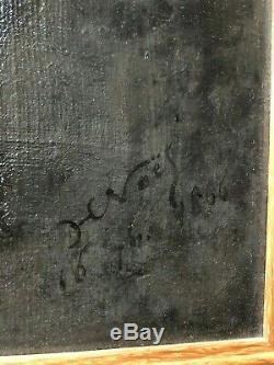 Oil On Canvas La Becasse Sign H Voes Date 1866 Wooden Frame