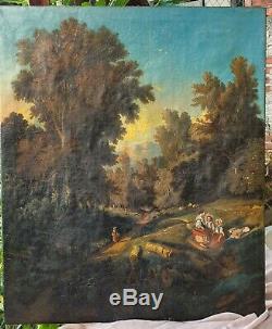 Oil On Canvas Signed XIX Century Blanchard Landscape In Vibrant Wood