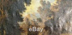 Oil On Canvas Signed XIX Century Blanchard Landscape In Vibrant Wood