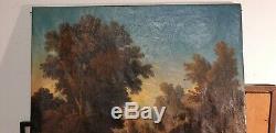 Oil On Canvas Signed XIX Century Blanchard Landscape In Vibrant Wood