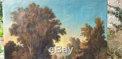 Oil On Canvas Signed XIX Century Blanchard Landscape In Vibrant Wood