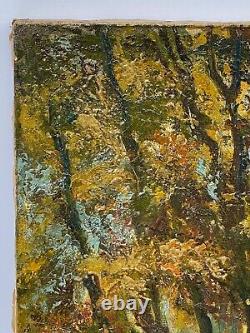 Oil On Canvas Underwood Fine XIX Eme Foret Knife Painting Sign A4021