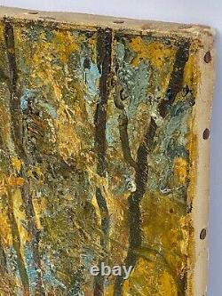 Oil On Canvas Underwood Fine XIX Eme Foret Knife Painting Sign A4021