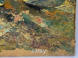 Oil On Canvas Underwood Fine XIX Eme Foret Knife Painting Sign A4021