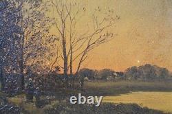 Oil On Galian Panel Laloue Dupuy. Barbizon Deply Harpignies