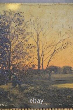 Oil On Galian Panel Laloue Dupuy. Barbizon Deply Harpignies