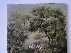 Oil On J J Wood Panel Deschamps XIX Eme Theme Forester B1127