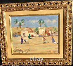 Oil On Orientalist Wood By Bruno Retaux Le Marabout Very Beautiful Frame