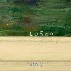 Oil On Panel By Lusco Lusso Landscape XX Eme Frame Natural Wood H3183